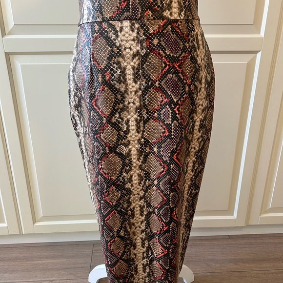 Zara Python-print Faux Leather Skirt Size M - Picture 4 of 6